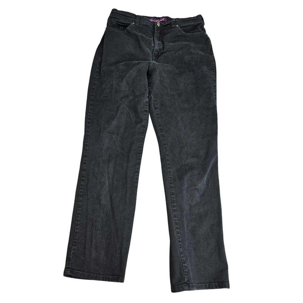 Gloria Vanderbilt Jeans Womens 10 Gray‎ High Rise Straight Stretch Denim Average